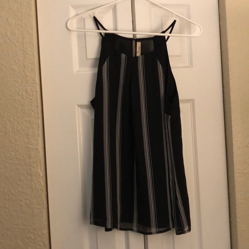 Black striped tank top